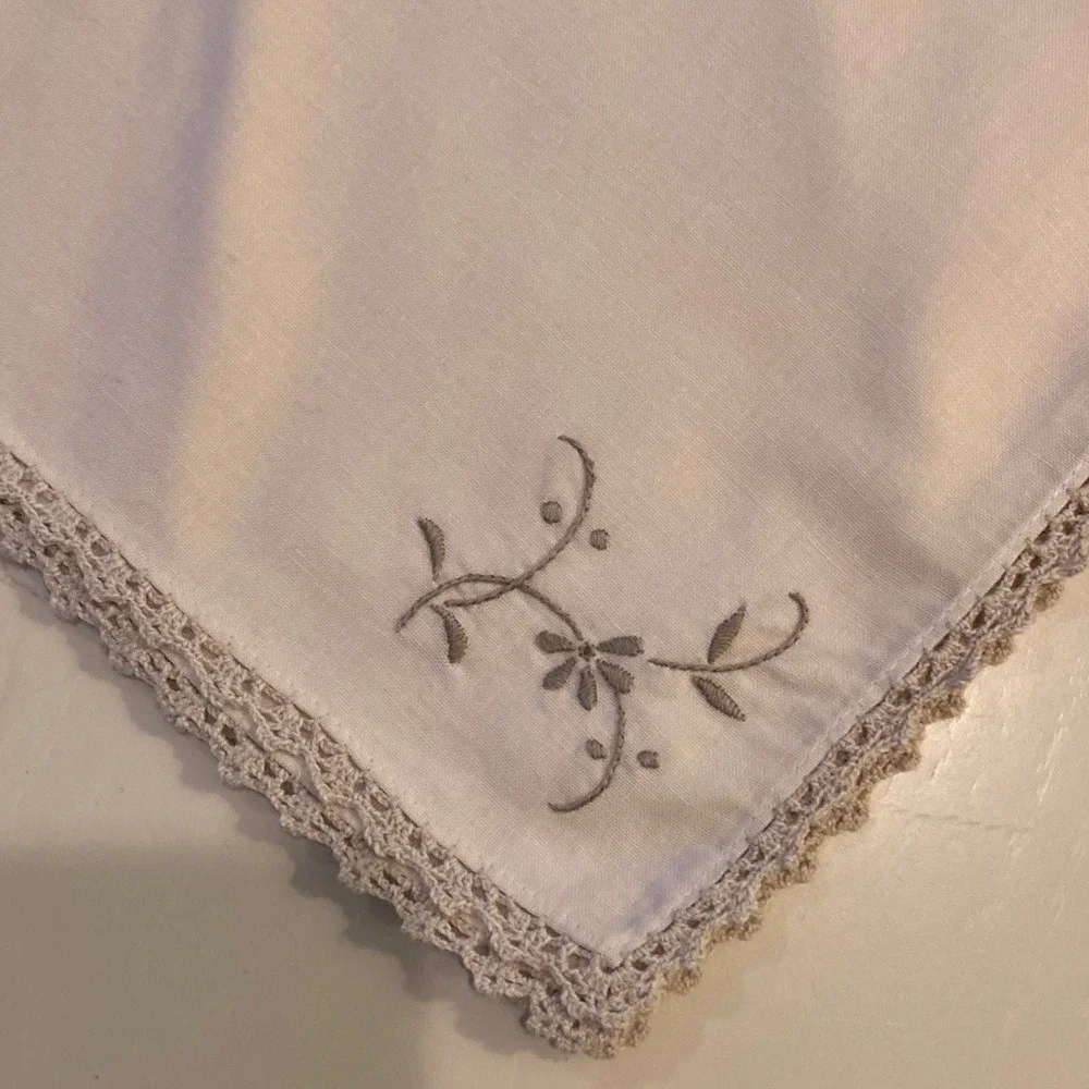 Crochet Round Tablecloth Placemat Napkin‎ Set for 10 Cottagecore French Country